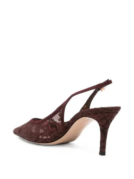 Pantofi cu toc Gianvito Rossi din dantelă maro