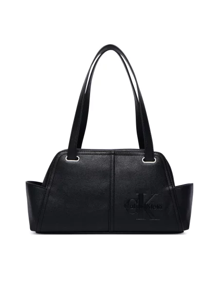 Calvin Klein Дамска чанта Pockets Monologo Shoulder Bag черен