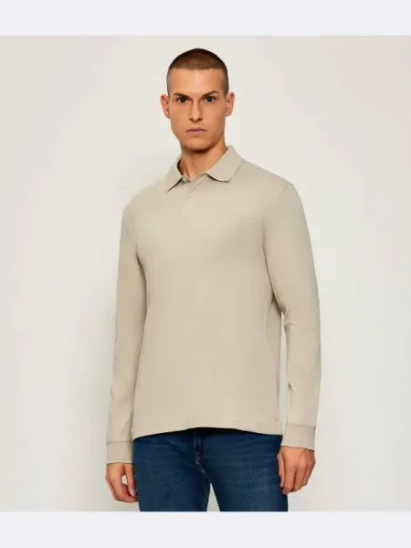BOSS ORANGE Polo Pe_interlock_long bej