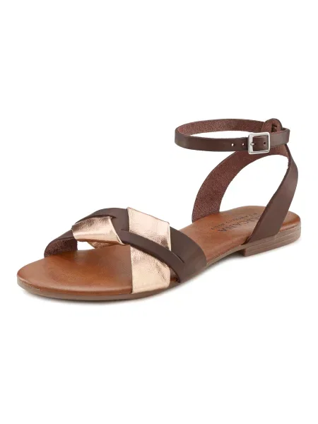 LASCANA Sandale cu baretă / bronz maro