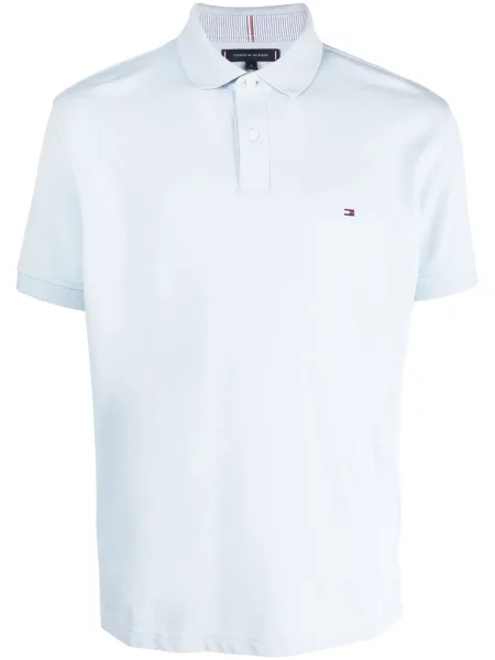 Tricou polo Tommy Hilfiger cu autograf albastru