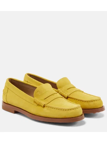 Pantofi loafer Tod's din piele de căprioară galben