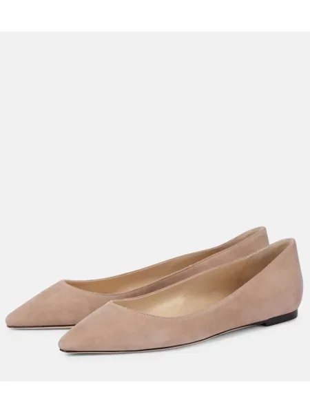 Szarvasbőr balerina Jimmy Choo rózsaszín