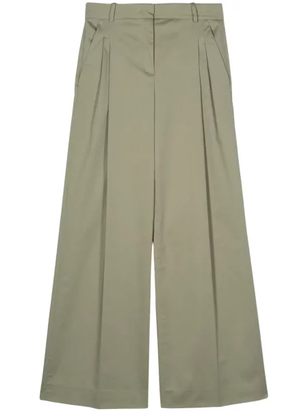 Pantaloni Kiton din poplin verde