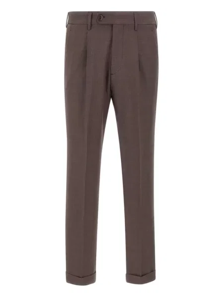 Pantaloni Devore plisate maro