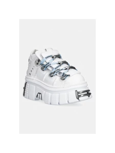 New Rock NAPA BLANCA + IMPERFECT TOWER BLANCO TORNILLOS buty skórzane białe