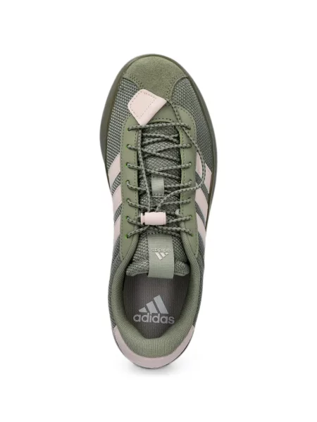 Pantaloni sport Adidas din piele de căprioară cu imagine cu model zebră verde