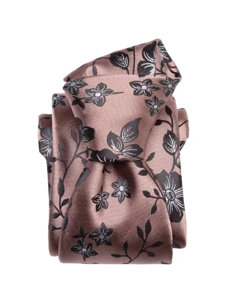 Cravată Elizabetta cu model floral din jacard roz