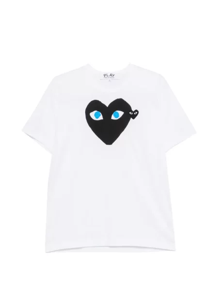 Tricou Comme Des Garçons cu imagine cu motiv cu inimi alb