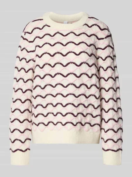 Sweter z dzianiny we wzór na całej powierzchni model GESLY' Y.a.s biały