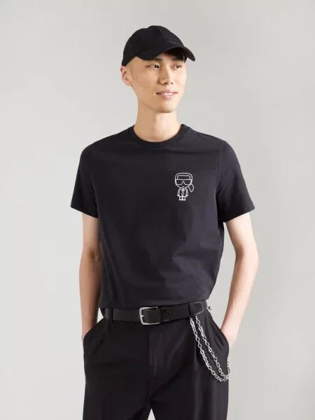 Karl Lagerfeld Tricou albastru noapte alb