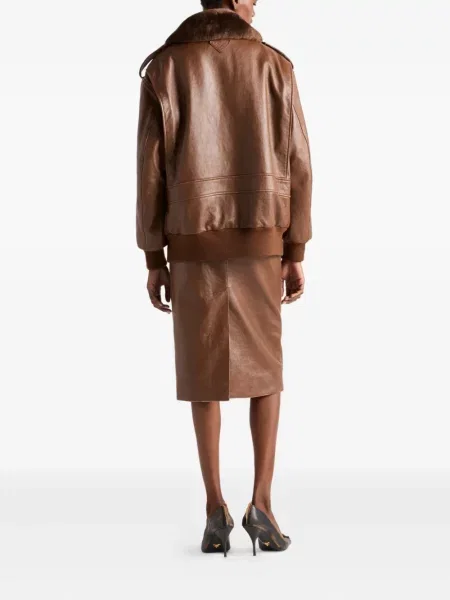 Geanta de piele Prada maro