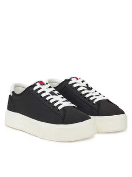 Tommy Jeans Sneakersy Tjw Flatform Canvas Sneaker černá