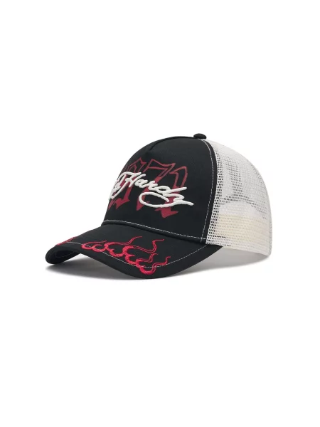 Ed Hardy Șapcă roșu / negru / lână alb