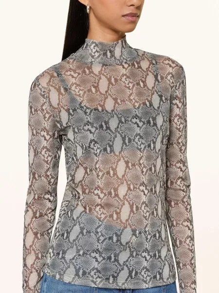 Riani Tričko S Dlouhým Rukávem Ze Síťoviny šedá/ krémová šedé