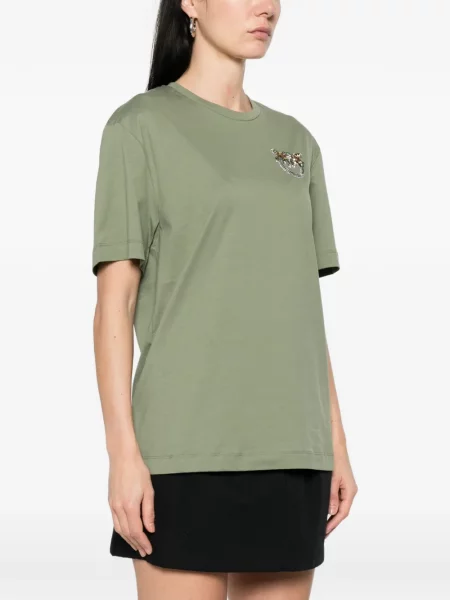 Tricou Pinko cu broderie verde