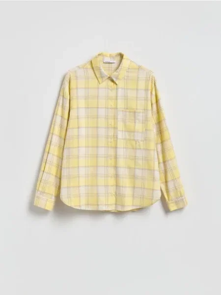 Reserved Cămașă ecosez galben-deschis galben