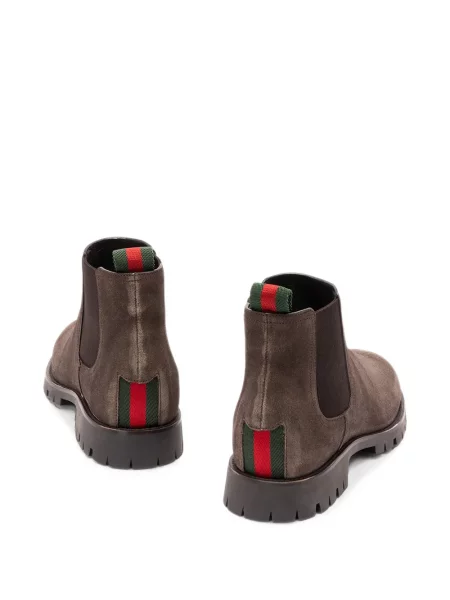 Botine Gucci cu dungi maro
