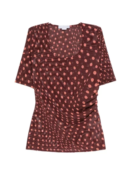 Top Stella Mccartney cu buline cu volane maro