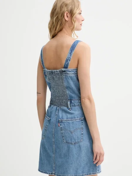 Šaty Levi's ICONIC BUTTON THRU DRESS mini přiléhavé modrá