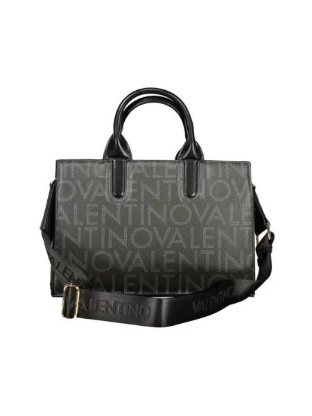 Lniana torebka Valentino Bags czarna