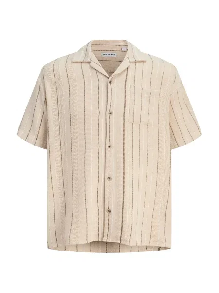 JACK & JONES Košile JJEBRADLEY krémová / hnědá bílá
