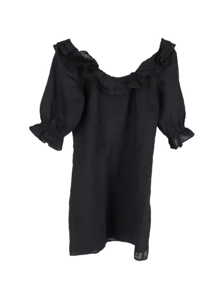 Rochie mini Reformation cu volane de costum negru