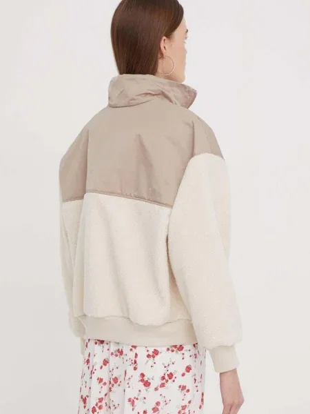 Mikina Abercrombie & Fitch hladká béžová
