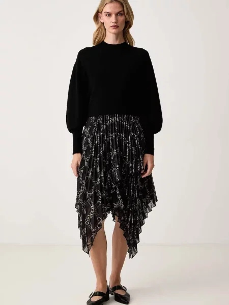 AllSaints rochie plisată CONNIE