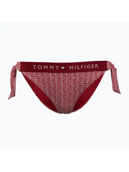 Tommy Hilfiger Cheeky Side Tie Bikini Alsó Nyomtatott virágos csíkos regatta piros. Méret: M piros