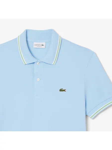 Lacoste Koszulka Polo Regular Fit Trim Accent niebieski