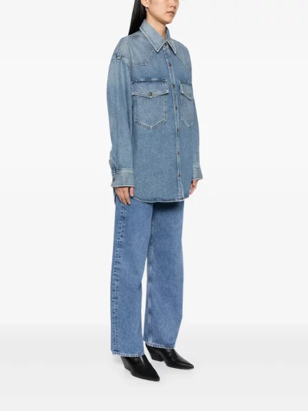 Kurtka jeansowa Agolde niebieska