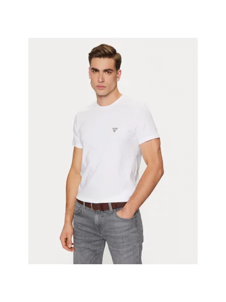 Guess T-Shirt Caleb Slim Fit λευκό