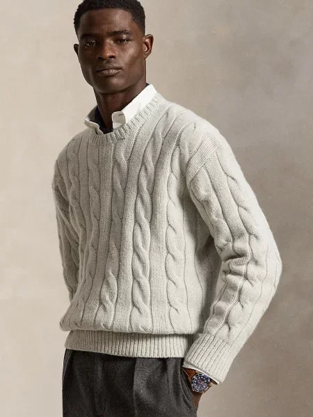 Polo Ralph Lauren pulover pentru bărbați din lână gri