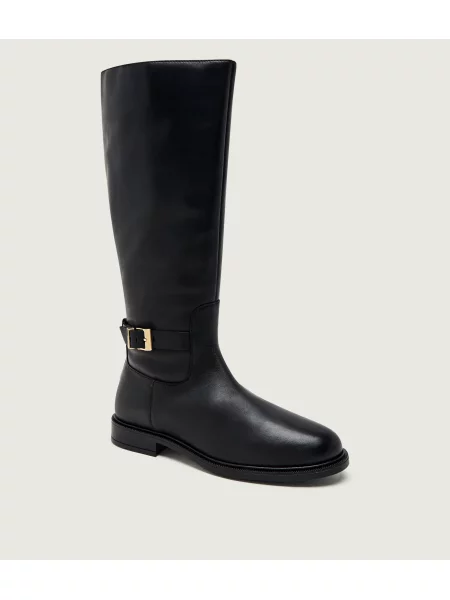 Tommy Hilfiger De piele cizme de echitație negru