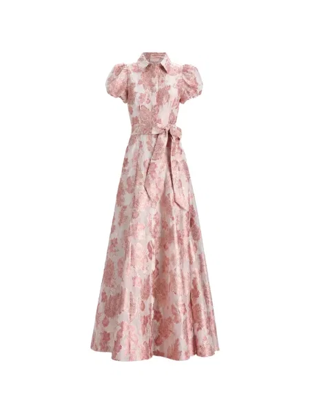Rochie maxi Alice + Olivia cu model floral din jacard roz