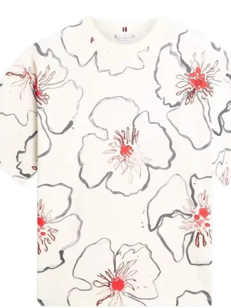 Tricou Tommy Hilfiger cu model floral cu imagine