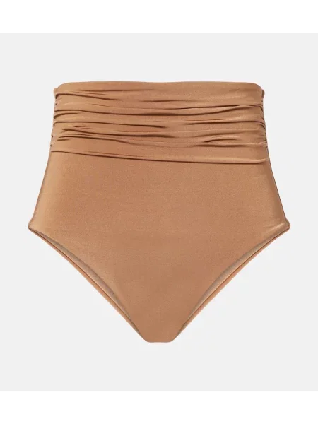 Bikini Max Mara cu talie înaltă drapate maro