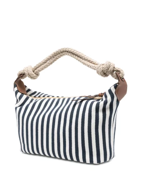 Ριγέ τσάντα shopper Miu Miu μπλε