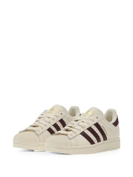 Sneakerși Adidas Superstar cu autograf alb