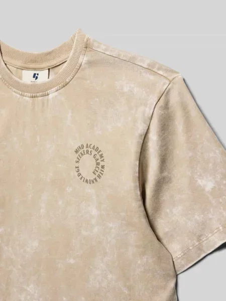 T-shirt z okrągłym dekoltem i detalem z logo Garcia