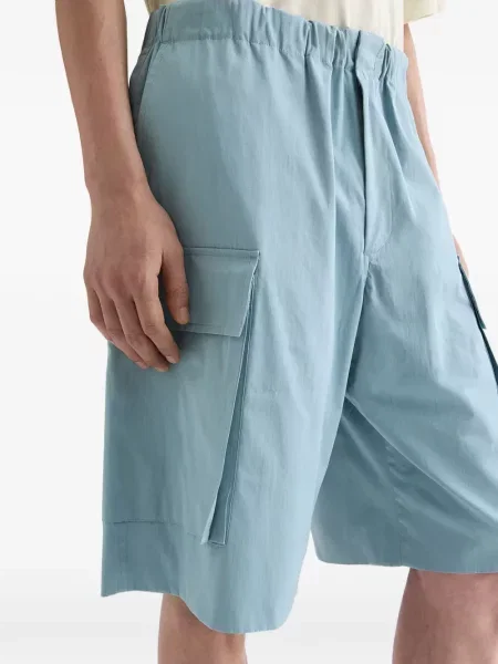 Pantaloni scurți Jil Sander din poplin albastru