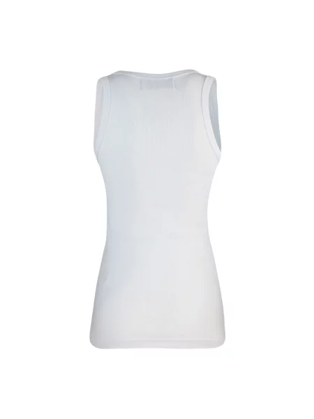 Haftowany top Fiorucci bez rękawów biały