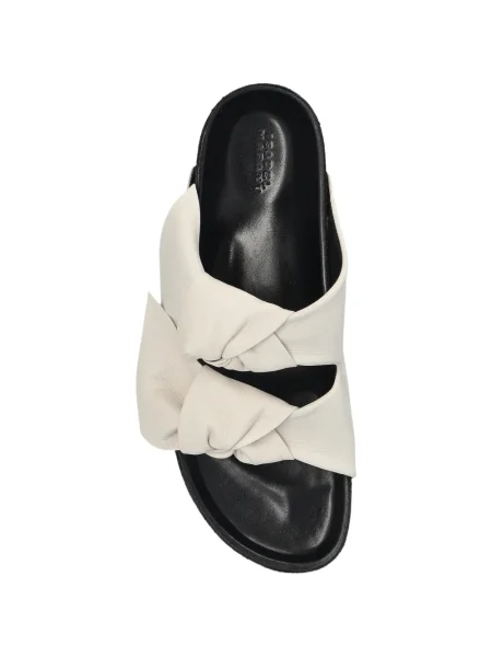 Papuci tip mules Isabel Marant cu funde alb