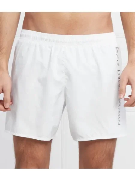 Pantaloni scurți Ea7 Emporio Armani alb