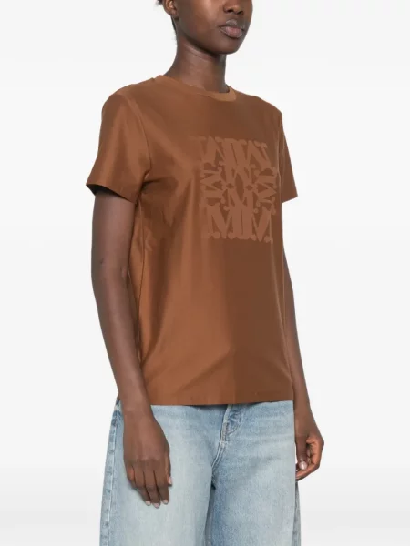 Scurt tricou Max Mara cu imagine maro