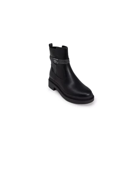 Lniane botki Guess czarne