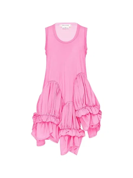 Rochie mini Comme Des Garçons cu volane asimetrică roz