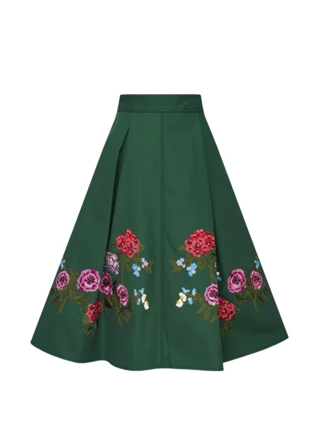 Fustă Carolina Herrera cu model floral verde