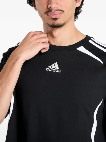 Бягане тениска Adidas с леопардов принт от джърси черно